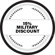 15% Military Discount badge